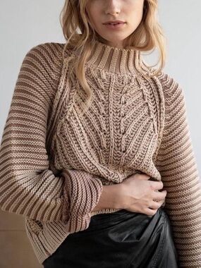 FREE PEOPLE Sweetheart Sweater in Sand Castle Size Small